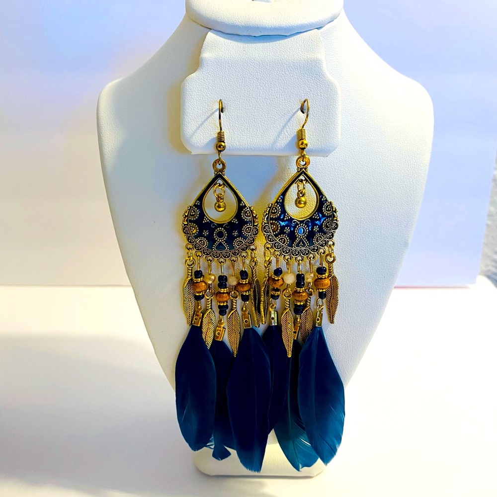 Feather tassel earring